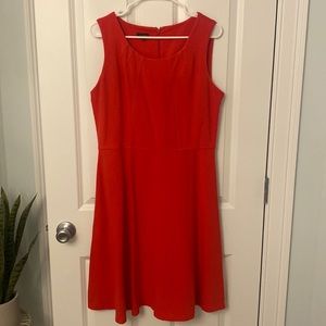 Red knit ottoman dress